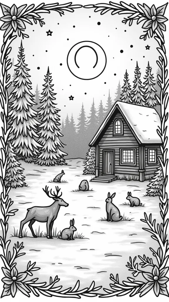 winter solstice coloring page